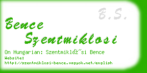 bence szentmiklosi business card